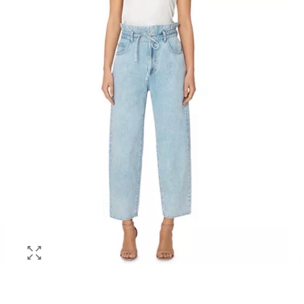 7 For All Mankind Light Wash Ankle Jeans Paper bag, waste balloon jeans. Size 27